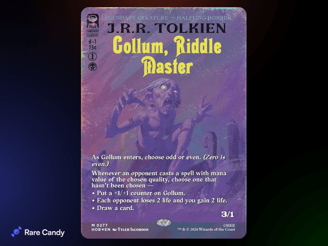 Gollum, Riddle Master (Borderless) (Surge Foil) from The Hobbit MTG