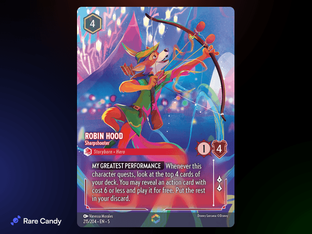 Robin Hood - Sharpshooter Enchanted #215 from Lorcana: Shimmering Skies