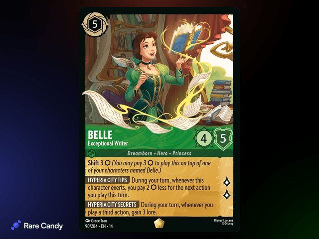 Belle - Exceptional Writer Legendary #90 from Lorcana: Hyperia City
