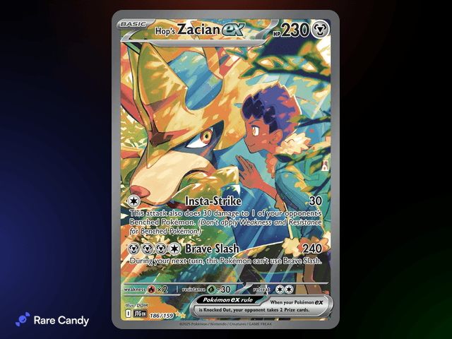 Hop's Zacian ex Special Illustration Rare 186/159 from Pokémon Journey Together
