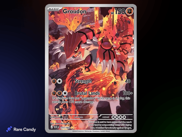 Groudon Illustration Rare (English Delta Reign scan, #111/103) - Delta Reign