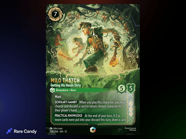 Milo Thatch - Getting His Hands Dirty Enchanted #230 from Lorcana: Wilds Unknown