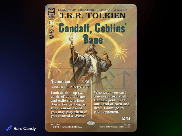 Gandalf, Goblins' Bane (Borderless) (Surge Foil) from The Hobbit MTG