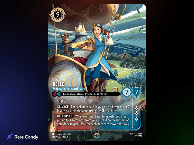 Belle - Mechanic Extraordinaire Enchanted #217 from Lorcana: Archazia's Island