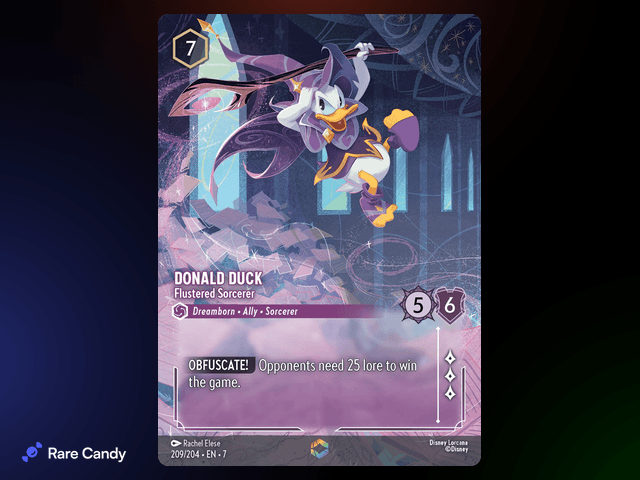 Donald Duck - Flustered Sorcerer Enchanted #209 from Lorcana: Archazia's Island