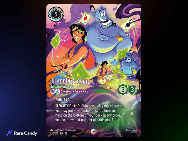 Aladdin & Genie - Mischievous Pals Enchanted #232 from Lorcana: Attack of the Vine!