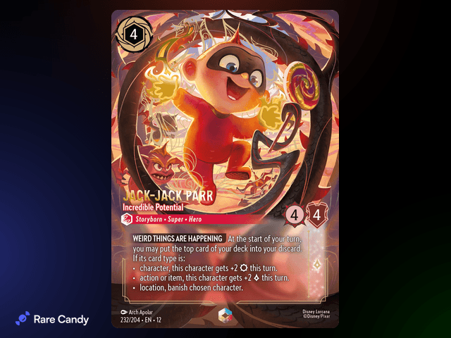 Jack-Jack Parr - Incredible Potential Enchanted #232 from Lorcana: Wilds Unknown