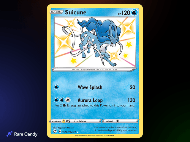 Shiny Suicune SV022/SV122 from Pokémon Shining Fates Shiny Vault