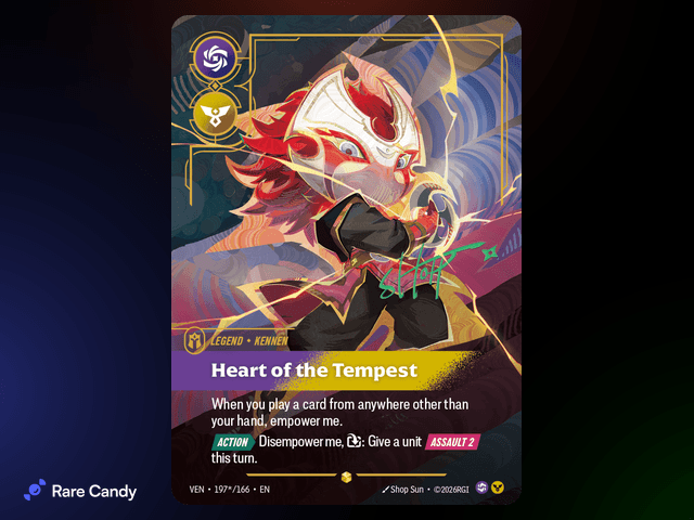 Kennen: Heart of the Tempest Signature 197*/166 from Riftbound: Vendetta