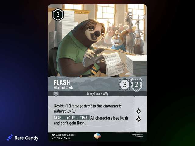 Flash - Efficient Clerk Enchanted #222 from Lorcana: Hyperia City