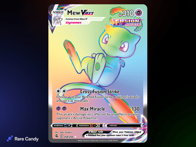 Mew VMAX Rainbow Rare 268/264 from Pok�mon Fusion Strike