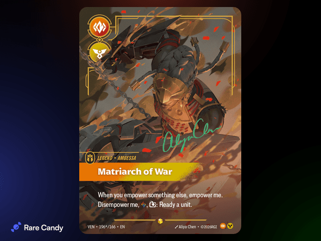 Ambessa: Matriarch of War Signature 196*/166 from Riftbound: Vendetta