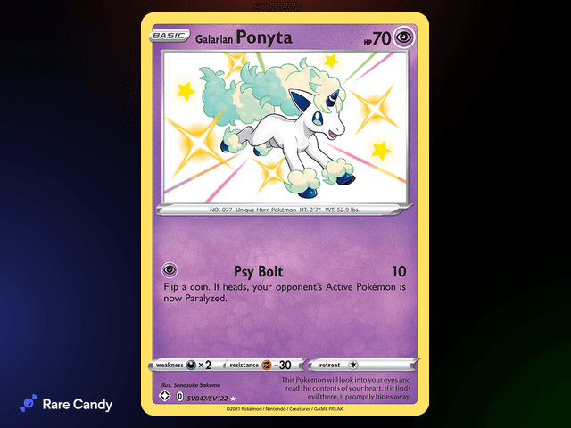Shiny Galarian Ponyta SV047/SV122 from Pokémon Shining Fates Shiny Vault