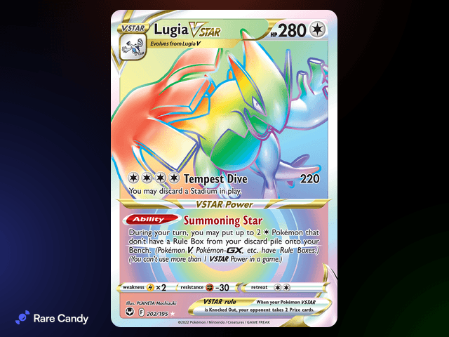 Lugia VSTAR Rainbow Rare 202/195 from Pok�mon Silver Tempest