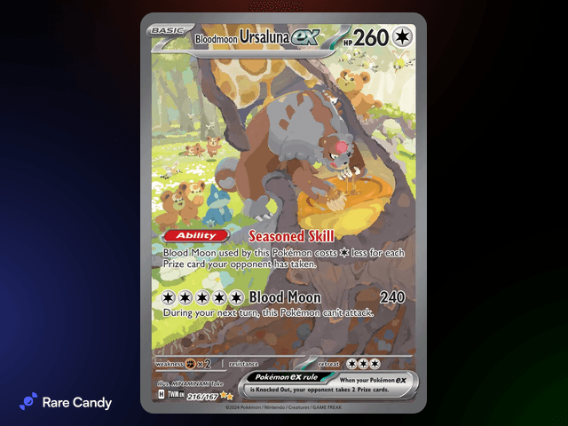 Bloodmoon Ursaluna ex Special Illustration Rare 216/167 from Pokémon Twilight Masquerade
