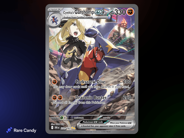 Cynthia's Garchomp ex Special Illustration Rare 232/182 from Pokémon Destined Rivals
