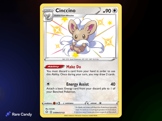 Shiny Cinccino SV094/SV122 from Pokémon Shining Fates Shiny Vault