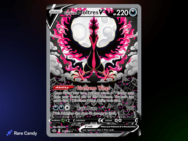 Galarian Moltres V Alternate Art Ultra Rare 177/198 from Pokémon Chilling Reign
