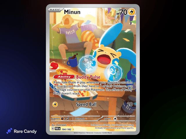 Minun Illustration Rare 194/182 from Pokémon Paradox Rift