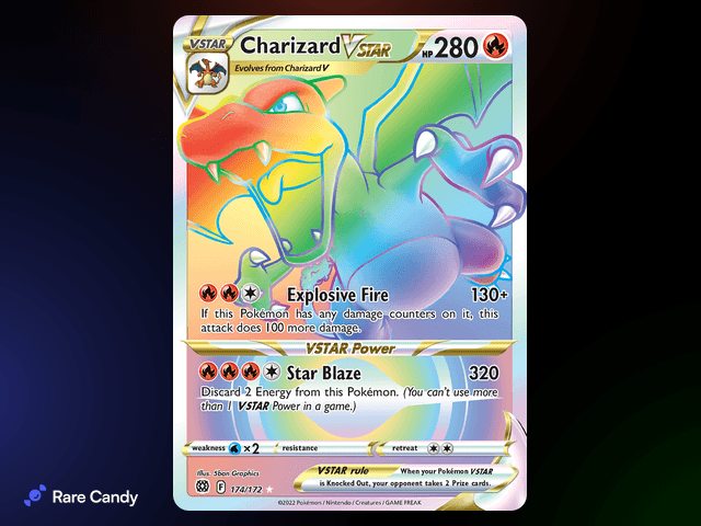 Charizard VSTAR Rainbow Rare 174/172 from Pok�mon Brilliant Stars