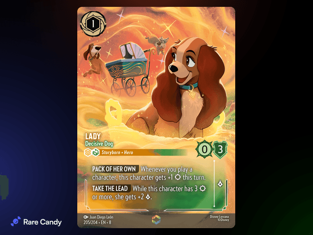 Lady - Decisive Dog Enchanted #205 from Lorcana: Reign of Jafar