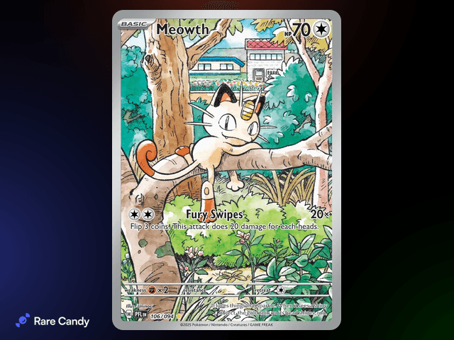 Meowth Illustration Rare 106/094 from Pokémon Phantasmal Flames