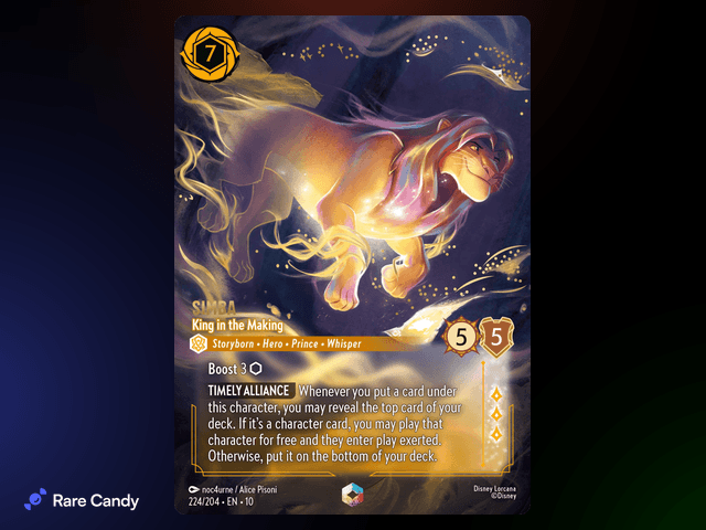 Simba - King in the Making Enchanted #224 from Lorcana: Whispers in the Well