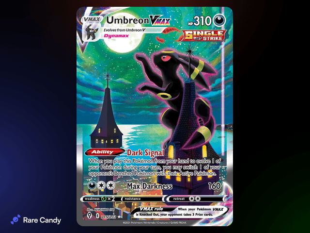 Umbreon VMAX Alternate Art Secret Rare 215/203 from Pok�mon Evolving Skies