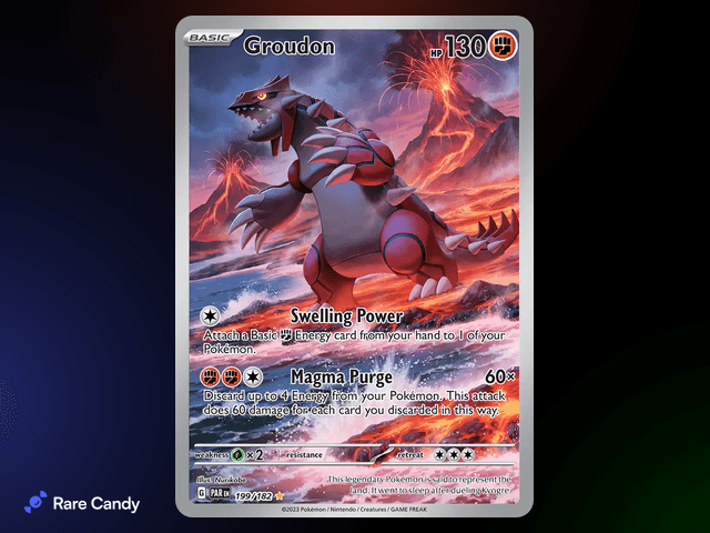 Groudon Illustration Rare 199/182 from Pokémon Paradox Rift