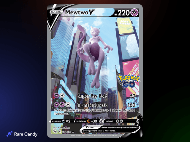 Mewtwo V Alternate Art Ultra Rare 072/078 from Pok�mon GO