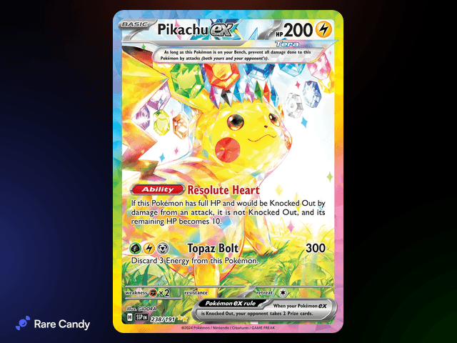 Pikachu ex Special Illustration Rare 238/191 from Pokémon Surging Sparks