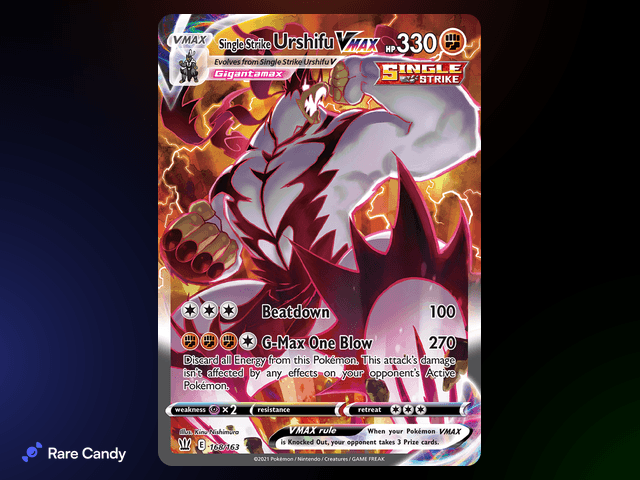 Single Strike Urshifu VMAX Alternate Art Secret Rare 168/163 from Pokémon Battle Styles