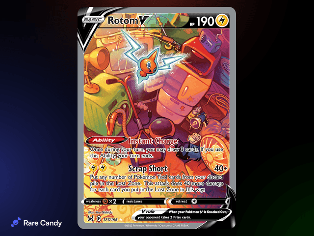 Rotom V Alternate Art Ultra Rare 177/196 from Pok�mon Lost Origin