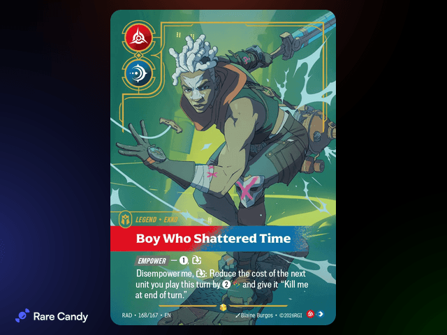 Boy Who Shattered Time Overnumbered 168/167 from Riftbound: Radiance