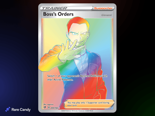 Boss's Orders Rainbow Rare 200/192 from Pokémon Rebel Clash