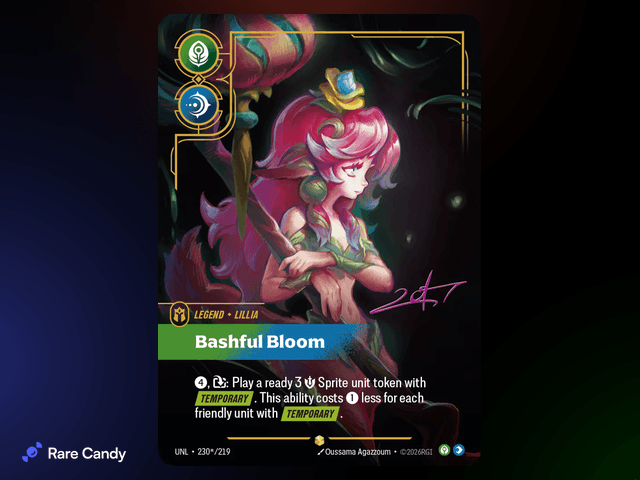 Lillia: Bashful Bloom Signature 230*/219 from Riftbound: Unleashed