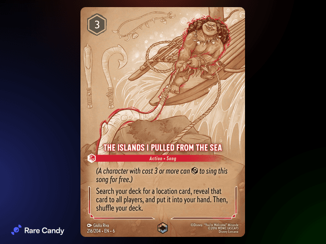 The Islands I Pulled From the Sea Enchanted #216 from Lorcana: Azurite Sea