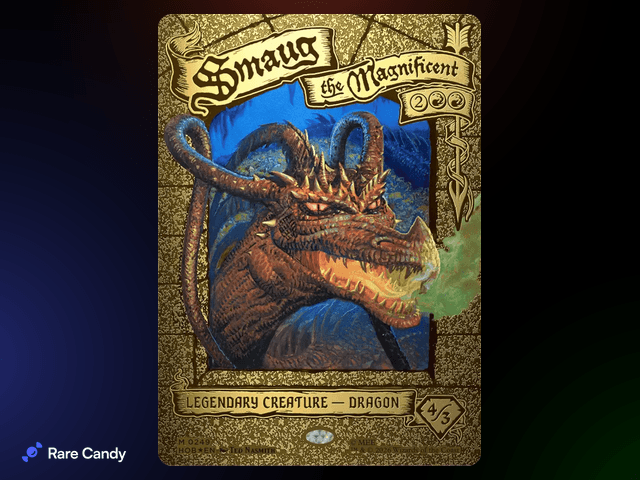 Smaug the Magnificent (Borderless) Gleaming Gold Headliner from The Hobbit MTG
