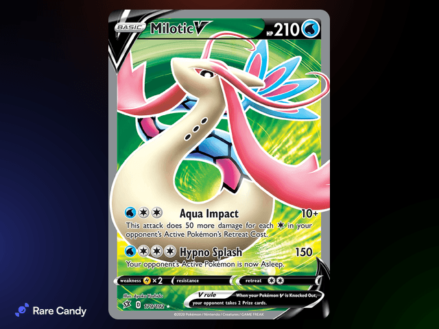 Milotic V Ultra Rare 179/192 from Pokémon Rebel Clash