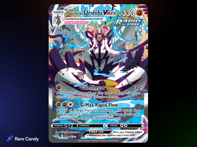 Rapid Strike Urshifu VMAX Alternate Art Secret Rare 170/163 from Pokémon Battle Styles