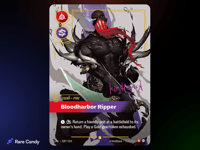 Pyke: Bloodharbor Ripper Signature 228*/219 from Riftbound: Unleashed