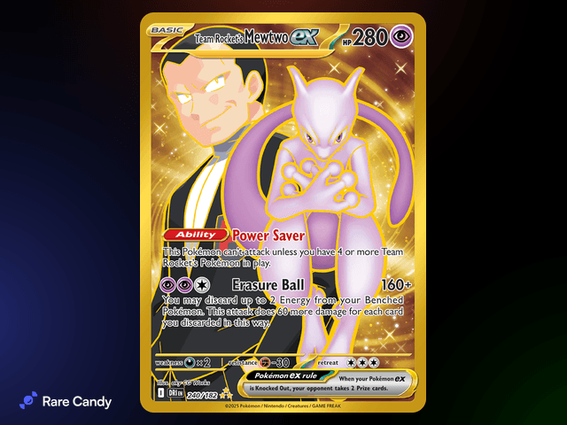 Team Rocket's Mewtwo ex Hyper Rare 240/182 from Pokémon Destined Rivals