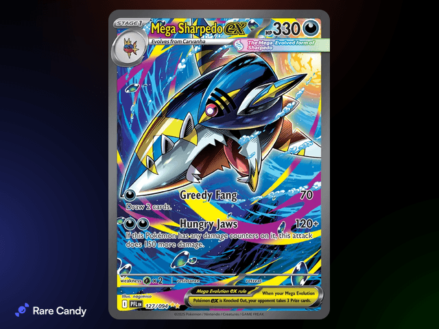 Mega Sharpedo ex Special Illustration Rare 127/094 from Pokémon Phantasmal Flames