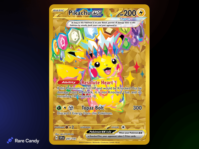 Pikachu ex Hyper Rare 247/191 from Pokémon Surging Sparks