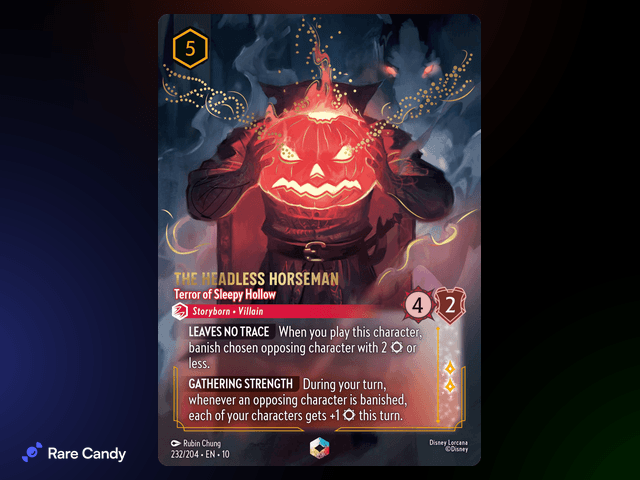 The Headless Horseman - Terror of Sleepy Hollow Enchanted #232 from Lorcana: Whispers in the Well