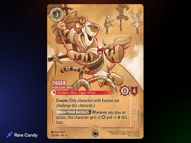 Tigger - In the Crow's Nest Enchanted #215 from Lorcana: Azurite Sea