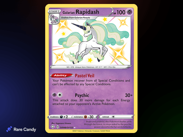 Shiny Galarian Rapidash SV048/SV122 from Pokémon Shining Fates Shiny Vault