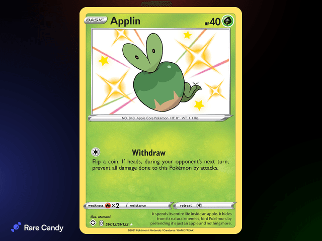 Shiny Applin SV012/SV122 from Pokémon Shining Fates Shiny Vault