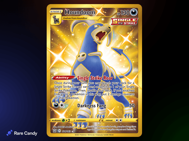Houndoom Gold Secret Rare 179/163 from Pokémon Battle Styles