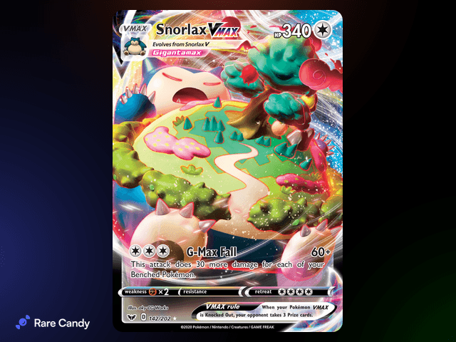 Snorlax VMAX Rare Holo VMAX 142/202 from Pokémon Sword & Shield